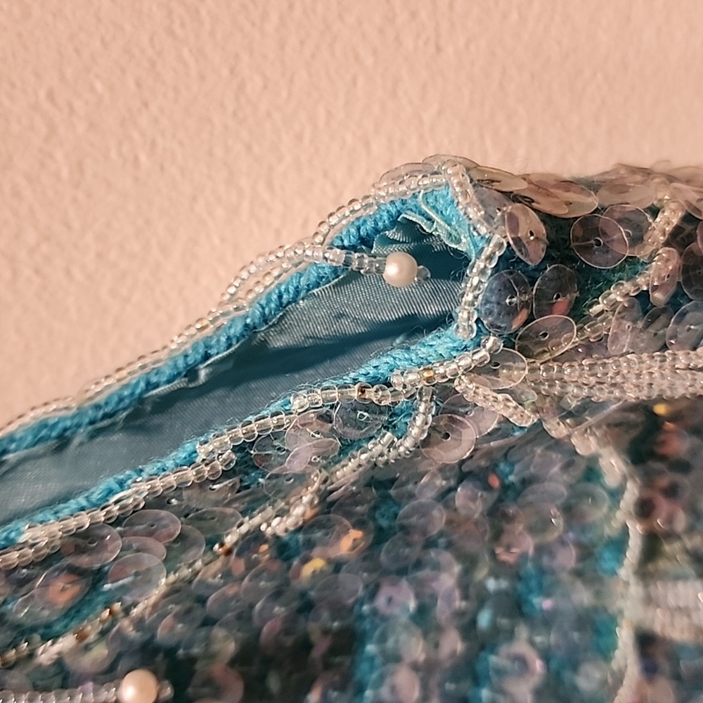 Vintage Bead and sequin sleeveless lined knit sweater - Picture 6 of 9